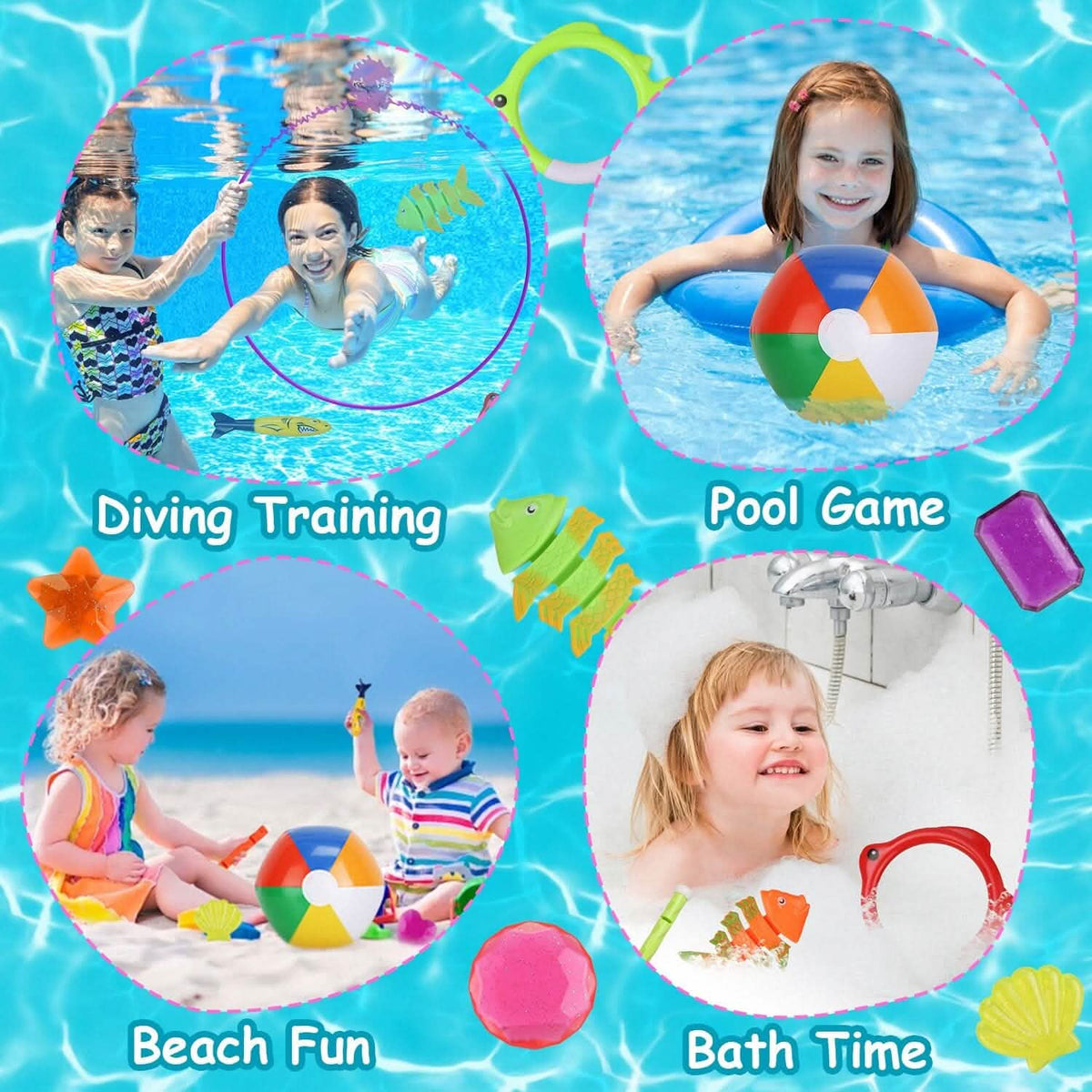 24-Pieces: Diving Toys Swimming Pool for Aged 3+ Years Old - A-1 Thread Vault
