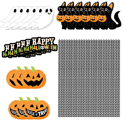 24-Pieces: Halloween Party Striped Decorative Paper Straws - A-1 Thread Vault
