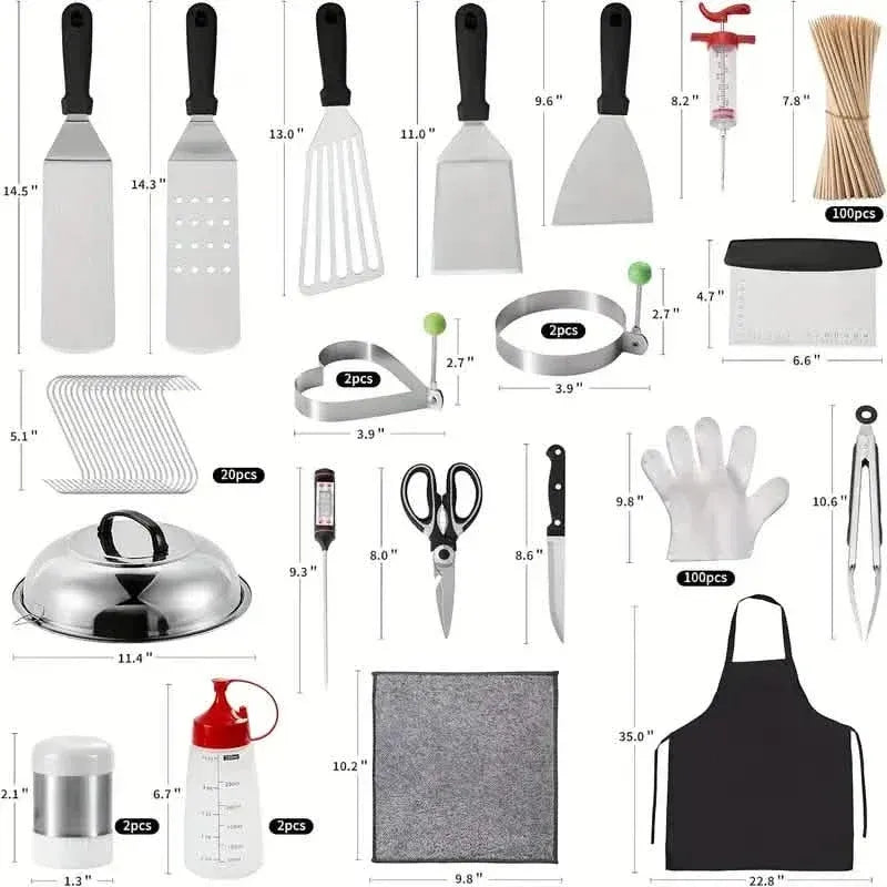 245-Piece Set: Griddle Spatula Kit with Storage Bag - A-1 Thread Vault