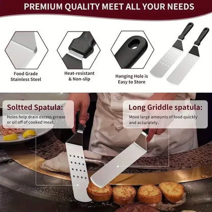 245-Piece Set: Griddle Spatula Kit with Storage Bag - A-1 Thread Vault