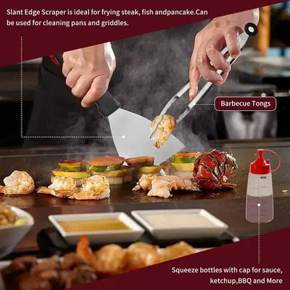 245-Piece Set: Griddle Spatula Kit with Storage Bag - A-1 Thread Vault