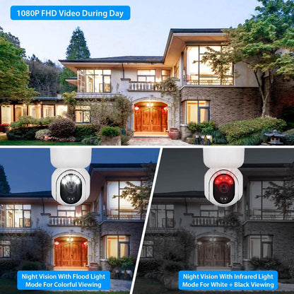 2.4G Wifi Solar Wireless 1080P Surveillance Camera with Flood Light Night Vision - A-1 Thread Vault