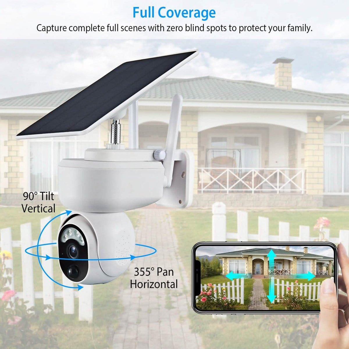 2.4G Wifi Solar Wireless 1080P Surveillance Camera with Flood Light Night Vision - A-1 Thread Vault