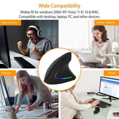 2.4G Wireless Vertical Mouse Ergonomic Optical Mice - A-1 Thread Vault