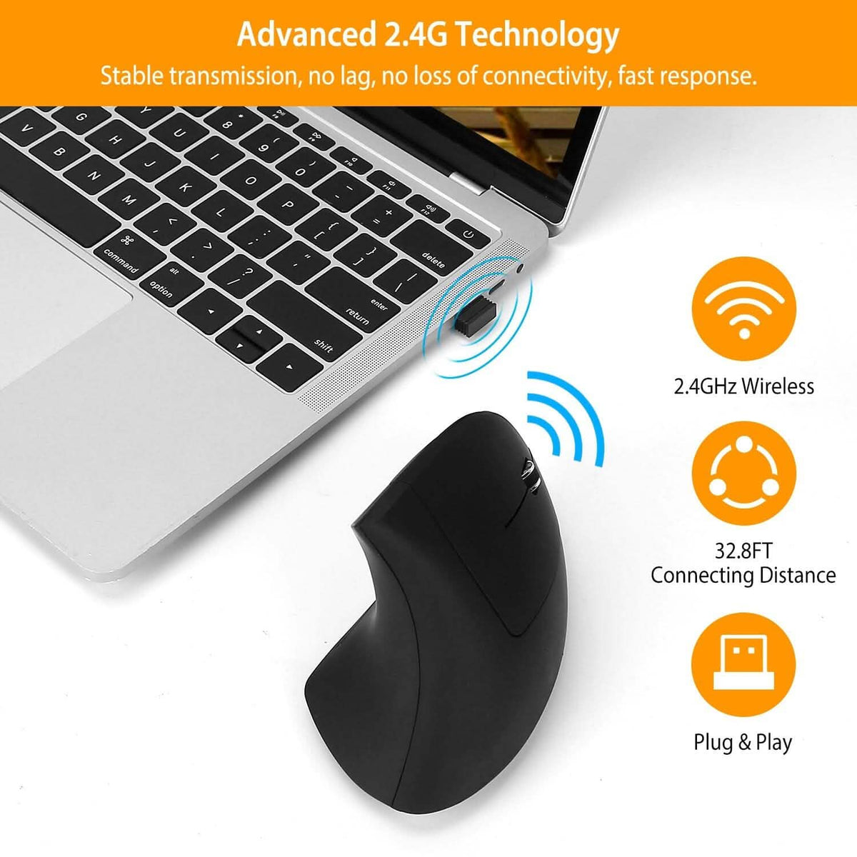 2.4G Wireless Vertical Mouse Ergonomic Optical Mice - A-1 Thread Vault
