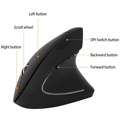 2.4G Wireless Vertical Mouse Ergonomic Optical Mice - A-1 Thread Vault