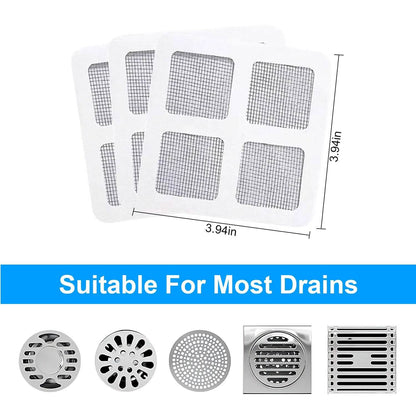 25-Pack: 3.94 x 3.94" Disposable Floor Drain Sticker Hair Catcher - A-1 Thread Vault
