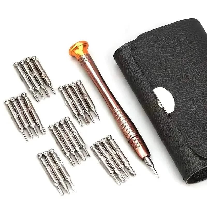 25-Piece Set: Precision Tool Repair Kit with Leather Case - A-1 Thread Vault