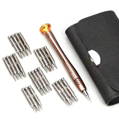 25-Piece Set: Precision Tool Repair Kit with Leather Case - A-1 Thread Vault