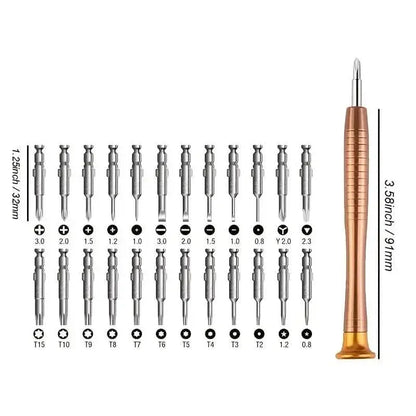 25-Piece Set: Precision Tool Repair Kit with Leather Case - A-1 Thread Vault