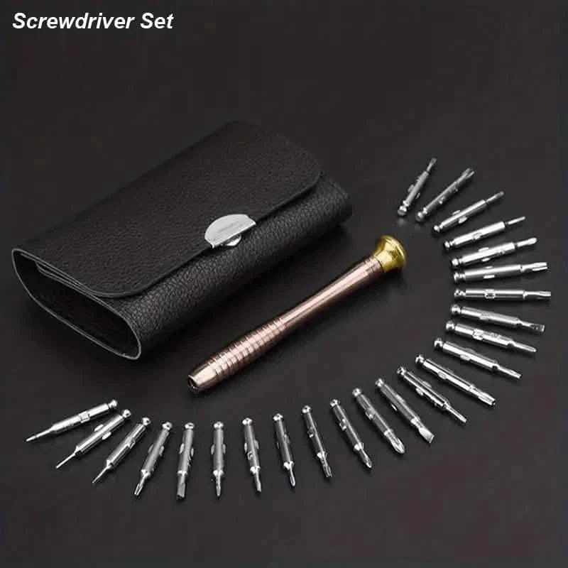 25-Piece Set: Precision Tool Repair Kit with Leather Case - A-1 Thread Vault