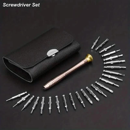 25-Piece Set: Precision Tool Repair Kit with Leather Case - A-1 Thread Vault