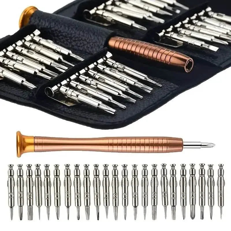 25-Piece Set: Precision Tool Repair Kit with Leather Case - A-1 Thread Vault