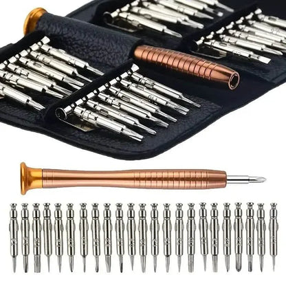 25-Piece Set: Precision Tool Repair Kit with Leather Case - A-1 Thread Vault