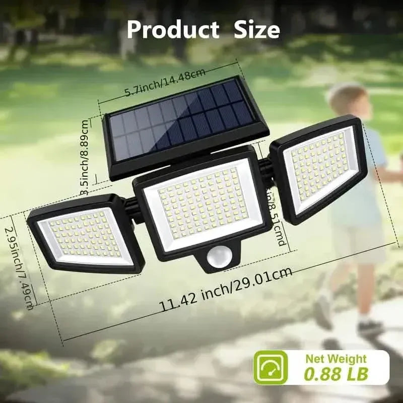 2500 Lumens 210 LED Outdoor Solar Security Light with Remote Control & Motion Sensor - A-1 Thread Vault