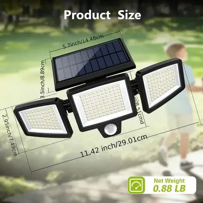 2500 Lumens 210 LED Outdoor Solar Security Light with Remote Control & Motion Sensor - A-1 Thread Vault