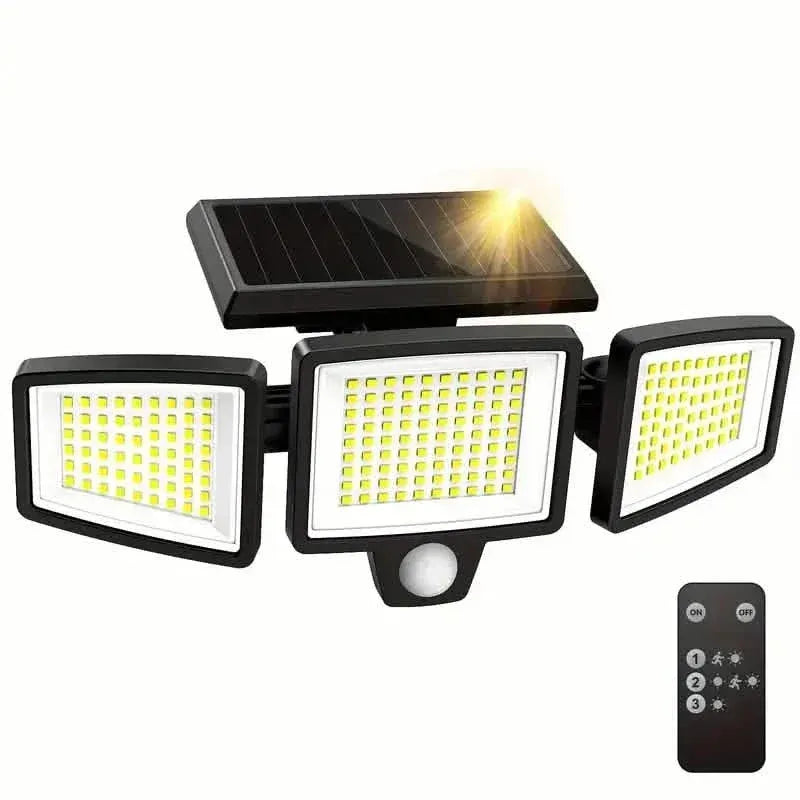 2500 Lumens 210 LED Outdoor Solar Security Light with Remote Control & Motion Sensor - A-1 Thread Vault