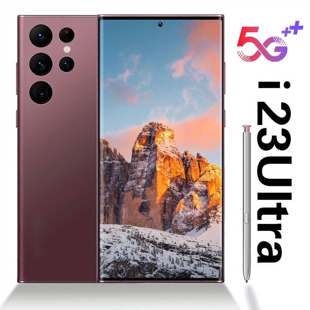 256GB Dual SIM I23 Ultra Android Phone - 6.8" Full HD Display, Built-In Pen, Unlocked For Worldwide Use - High-Performance Mobile With Advanced Camera And Long- Lasting Battery(Rose Pink) - A-1 Thread Vault