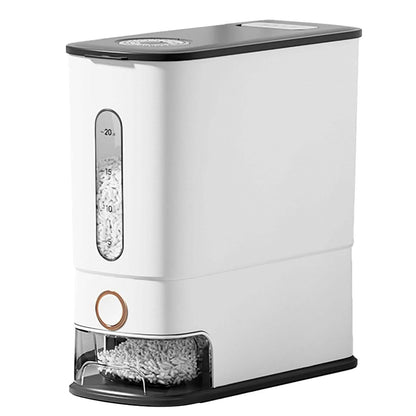 25LBS Vertical Rice Dispenser With Dustproof Lid Large Capacity Grain Storage Container With Measuring Cup Built-In - A-1 Thread Vault