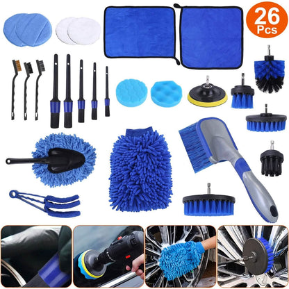 26-Pieces: Car Detailing Brush Kit - A-1 Thread Vault