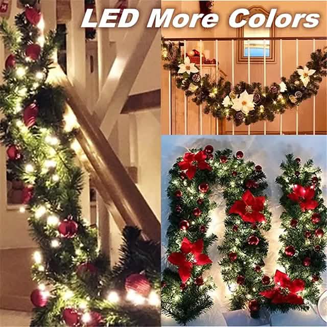 2.7 Meter Christmas Rattan Garland Decorative - A-1 Thread Vault