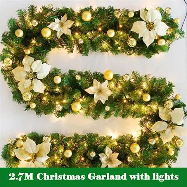 2.7 Meter Christmas Rattan Garland Decorative - A-1 Thread Vault