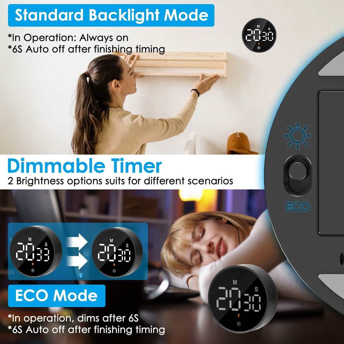 2.79" LED Digital Electronic Countdown Timer Dimmable Mutable Magnetic Clock - A-1 Thread Vault