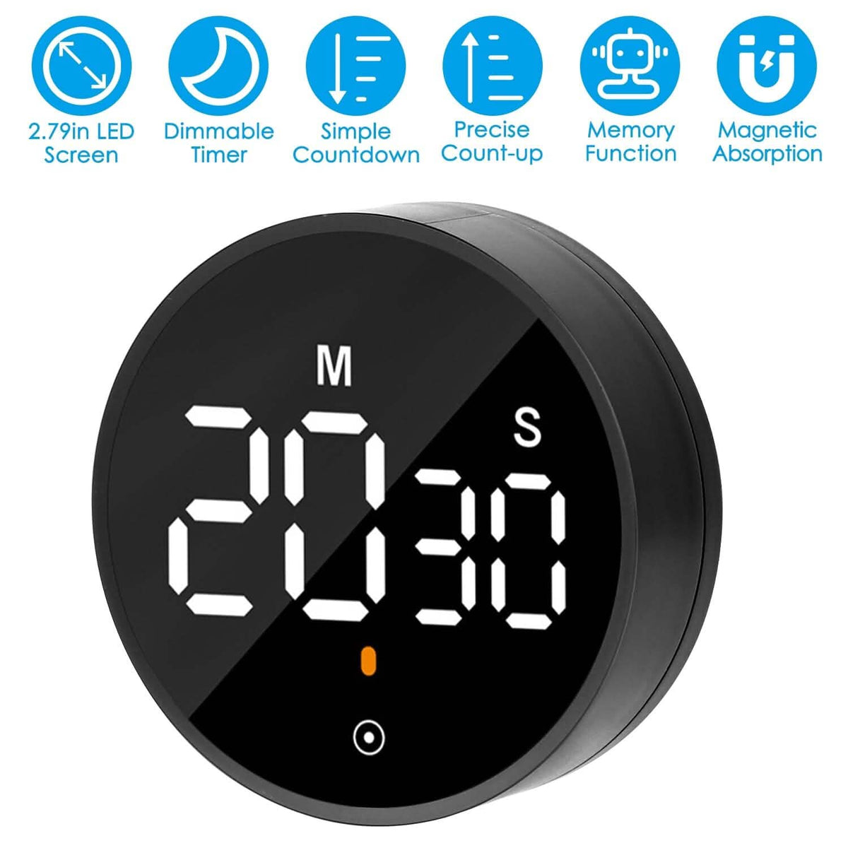 2.79" LED Digital Electronic Countdown Timer Dimmable Mutable Magnetic Clock - A-1 Thread Vault