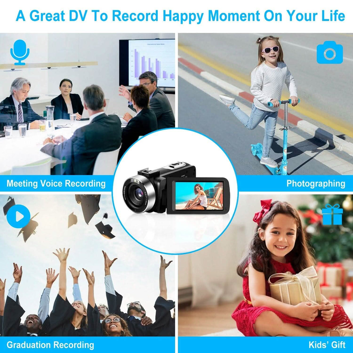 2.7K Camcorder 42MP 18x Zoom Digital Video Camera with 270° Rotating IPS Screen - A-1 Thread Vault
