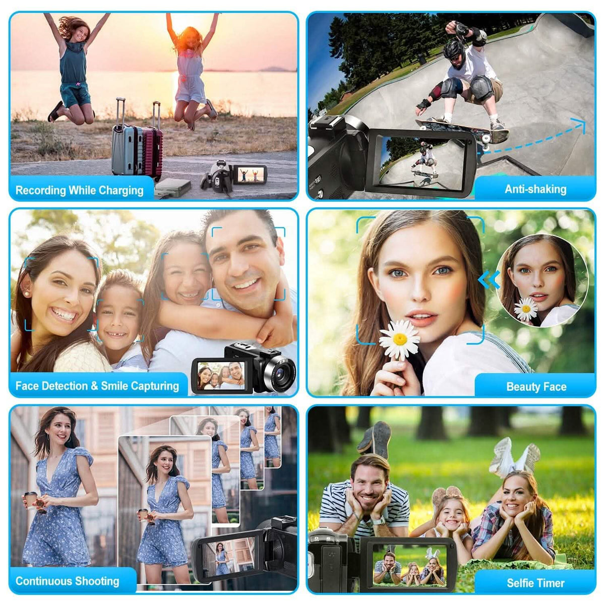 2.7K Camcorder 42MP 18x Zoom Digital Video Camera with 270° Rotating IPS Screen - A-1 Thread Vault