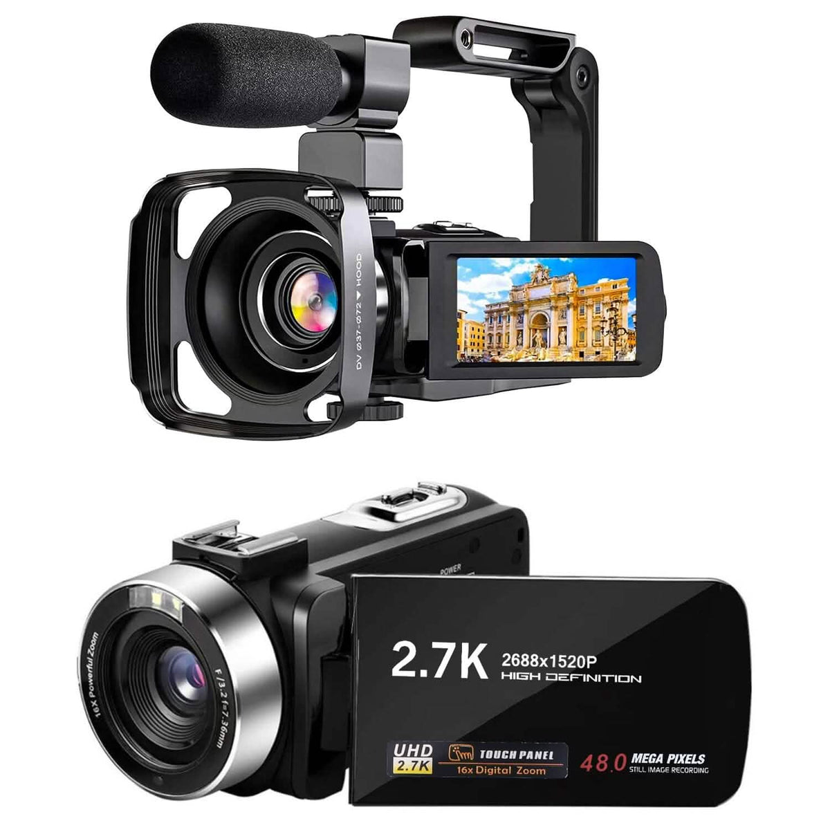 2.7K Camcorder 42MP 18x Zoom Digital Video Camera with 270° Rotating IPS Screen - A-1 Thread Vault