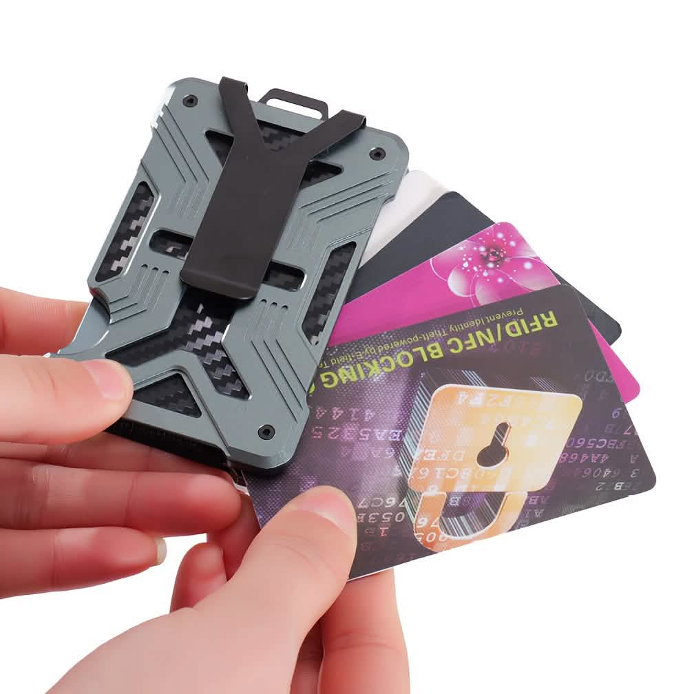 RFID Aluminum Money Clip Wallet – Ultra-Thin, Holds 15 Cards - A-1 Thread Vault
