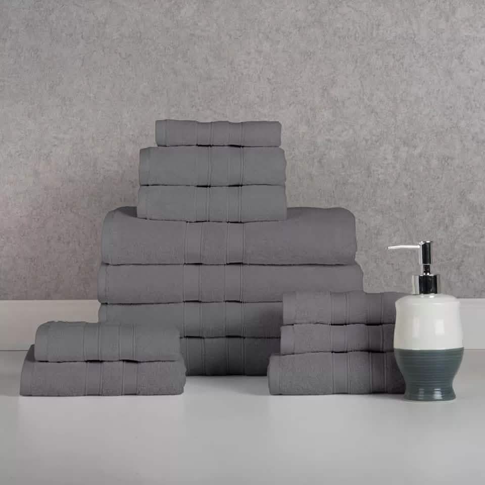 12-Piece: Bibb Home Egyptian Cotton Towel Set - A-1 Thread Vault