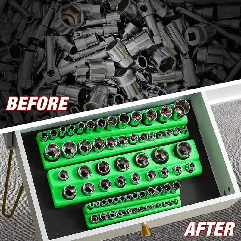 6-Piece: Magnetic Socket Organizer Set - A-1 Thread Vault