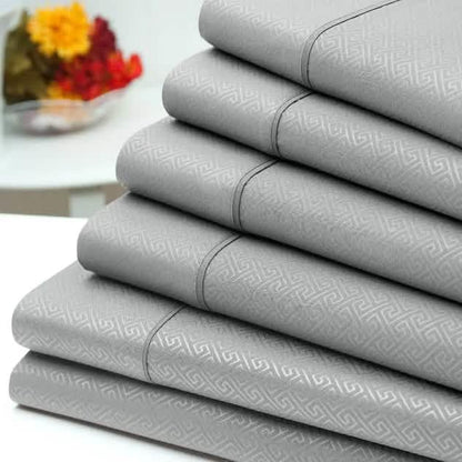 6-Piece: US Army Embossed Greek Key Sheet Set - A-1 Thread Vault