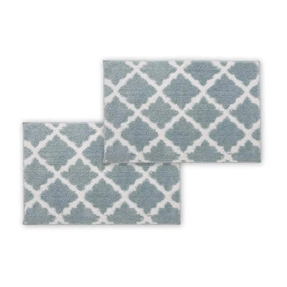 Bibb Home 1-2 Pack Trellis Micro Shag Bath Rugs 17" X 24" - A-1 Thread Vault