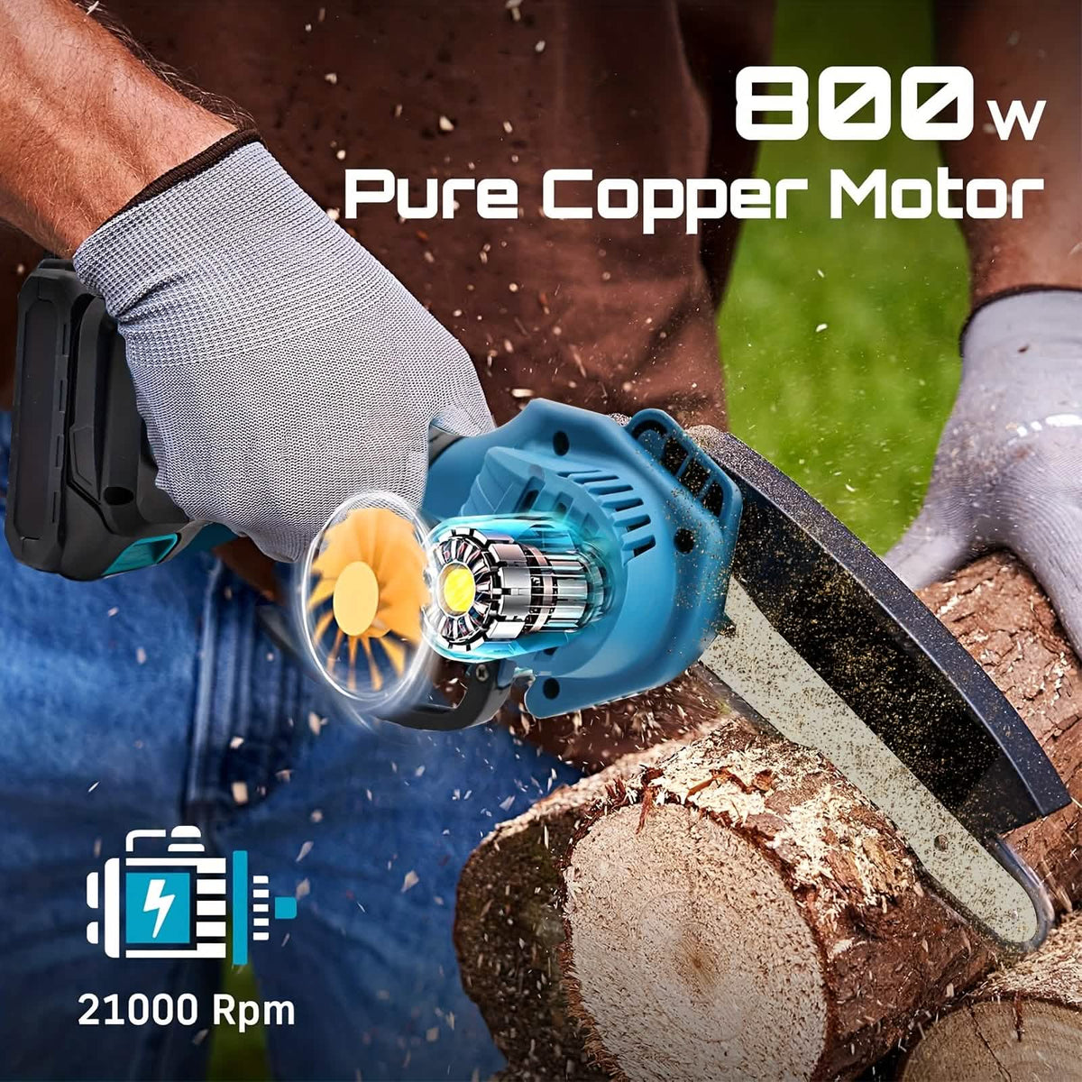 6-inch Cordless Mini Chainsaw – Handheld Electric, Lightweight, Battery-Powered - A-1 Thread Vault