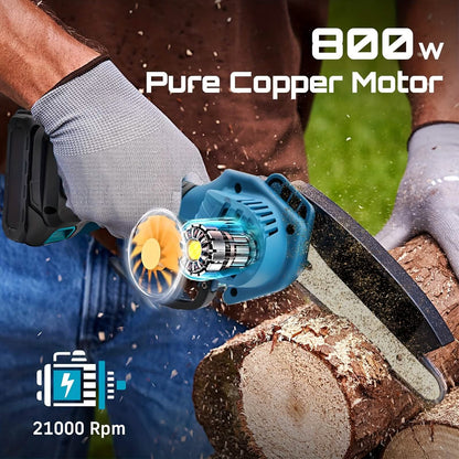 6-inch Cordless Mini Chainsaw – Handheld Electric, Lightweight, Battery-Powered - A-1 Thread Vault