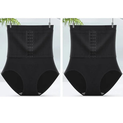 2pcs Women High Waist Shaping Briefs Buckle adjustment Body Shaper Slimming Underwear Butt Lifter Control Pantie Shapewear Pant - A-1 Thread Vault
