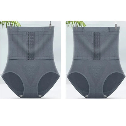 2pcs Women High Waist Shaping Briefs Buckle adjustment Body Shaper Slimming Underwear Butt Lifter Control Pantie Shapewear Pant - A-1 Thread Vault