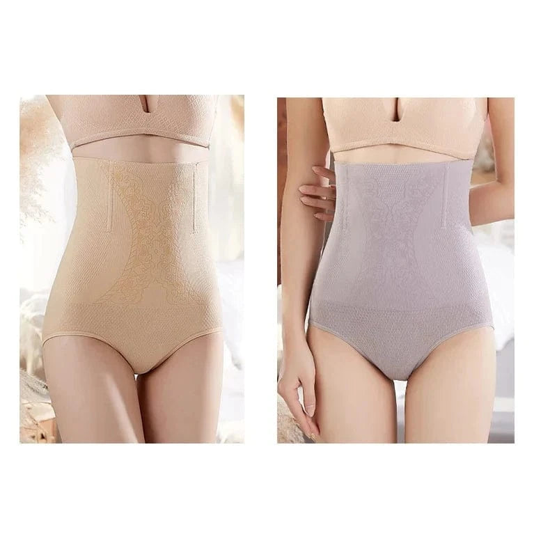 2pcs Women No Trace High Waist Shaping Brief Breathable Body Shaper Slimming Underwear Butt Lifter Control Pantie Shapewear Pant - A-1 Thread Vault
