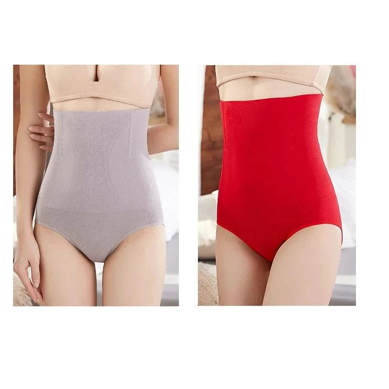 2pcs Women No Trace High Waist Shaping Brief Breathable Body Shaper Slimming Underwear Butt Lifter Control Pantie Shapewear Pant - A-1 Thread Vault