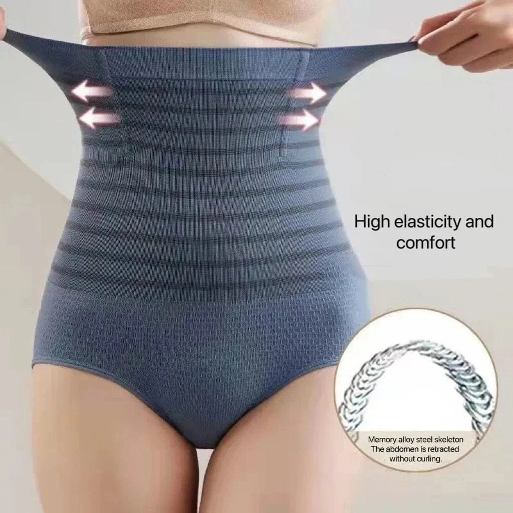 2pcs Women No Trace High Waist Shaping Briefs Body Shaper Slimming Underwear Butt Lifter Control Panties Stripe Shapewear Pants - A-1 Thread Vault
