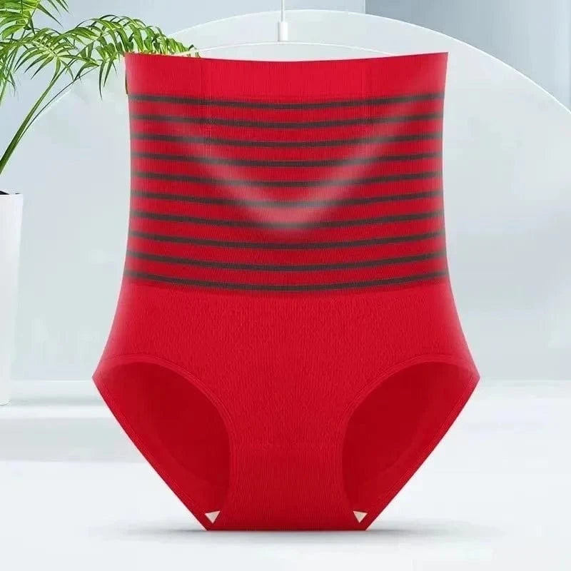 2pcs Women No Trace High Waist Shaping Briefs Body Shaper Slimming Underwear Butt Lifter Control Panties Stripe Shapewear Pants - A-1 Thread Vault