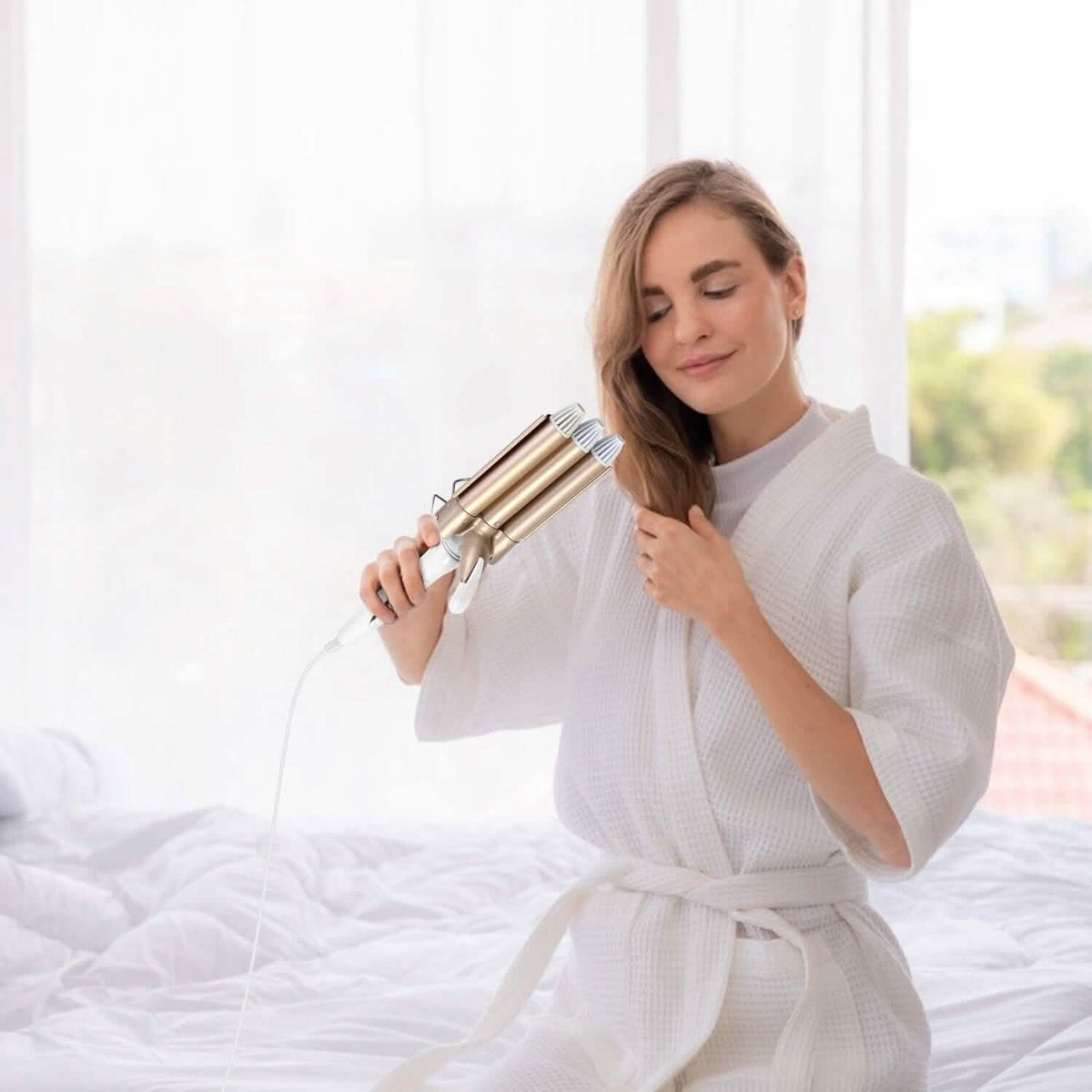 3-Barrel Curling Iron Wand Electric Hair Curler 1" Triple Hair Waver - A-1 Thread Vault