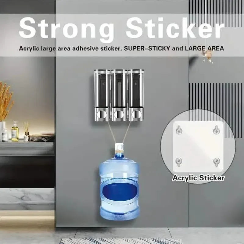 3-Chamber Shower Dispenser - Wall Mounted, No Leakage, No Drill - A-1 Thread Vault
