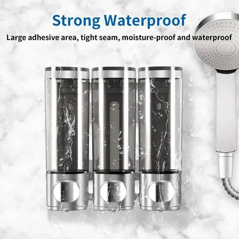 3-Chamber Shower Dispenser - Wall Mounted, No Leakage, No Drill - A-1 Thread Vault