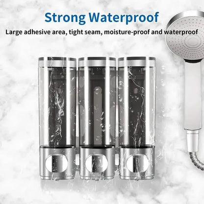 3-Chamber Shower Dispenser - Wall Mounted, No Leakage, No Drill - A-1 Thread Vault