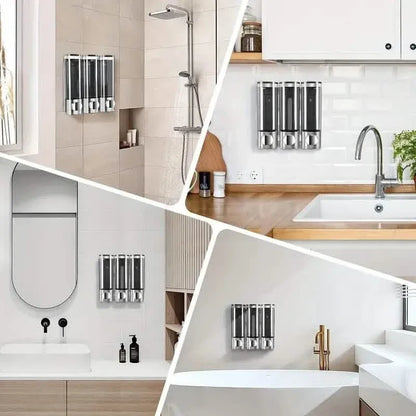 3-Chamber Shower Dispenser - Wall Mounted, No Leakage, No Drill - A-1 Thread Vault