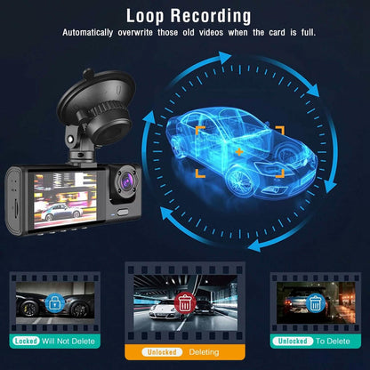 3 Channel Car DVR Dash Cam Video Recorder - A-1 Thread Vault